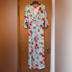 Bella Flore Women’s empire waist floral maxi dress size 1x